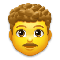 Man- Curly Hair emoji on LG